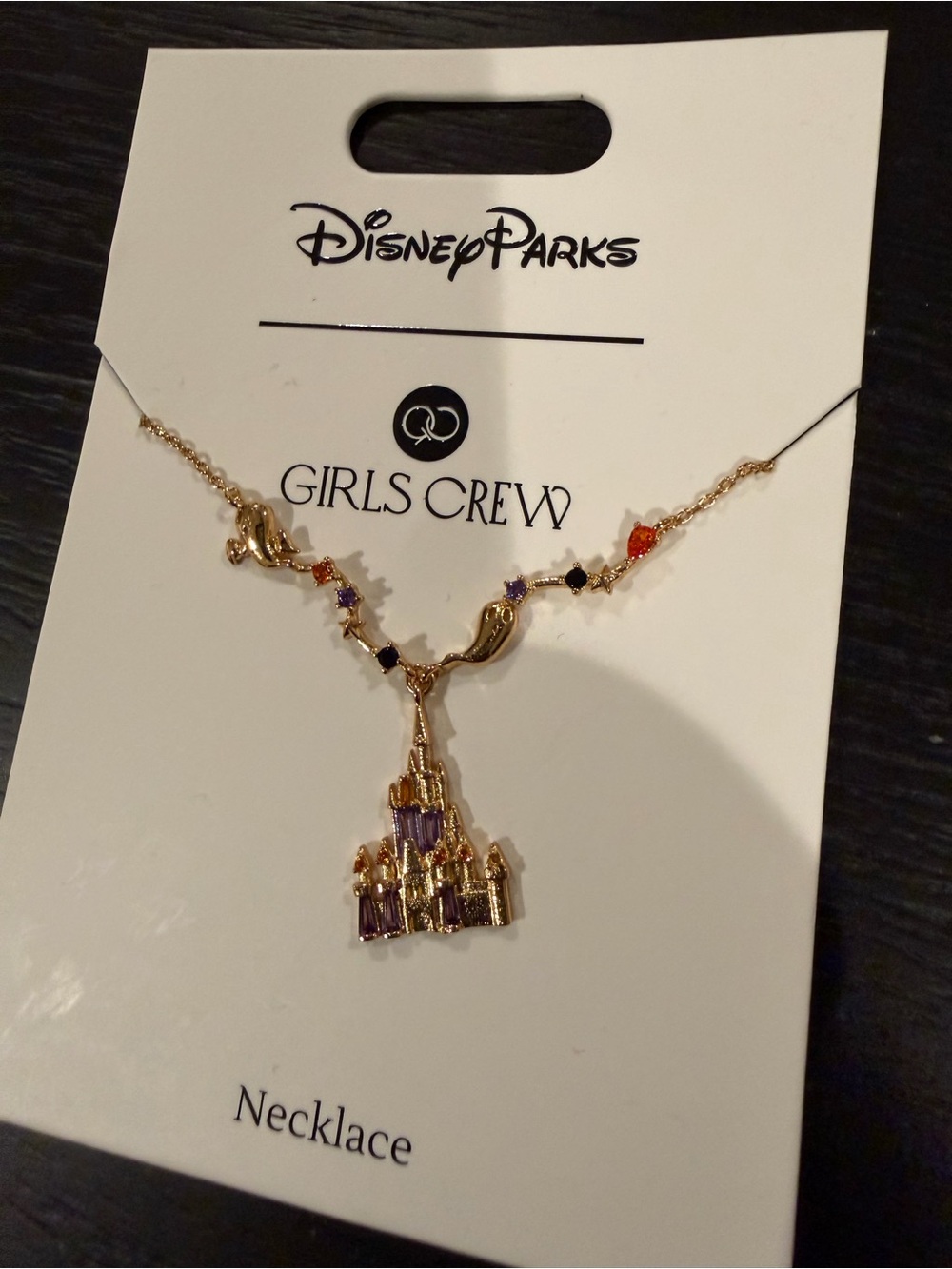 Disney Parks Girls Crew Gold halloween Castle Necklace